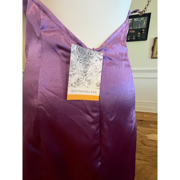 PRETTY GARBAGE LAVENDER NWT SATIN DRESS ADJ CHAIN STRAPS WOMENS SIZE MEDIUM - Picture 6 of 8